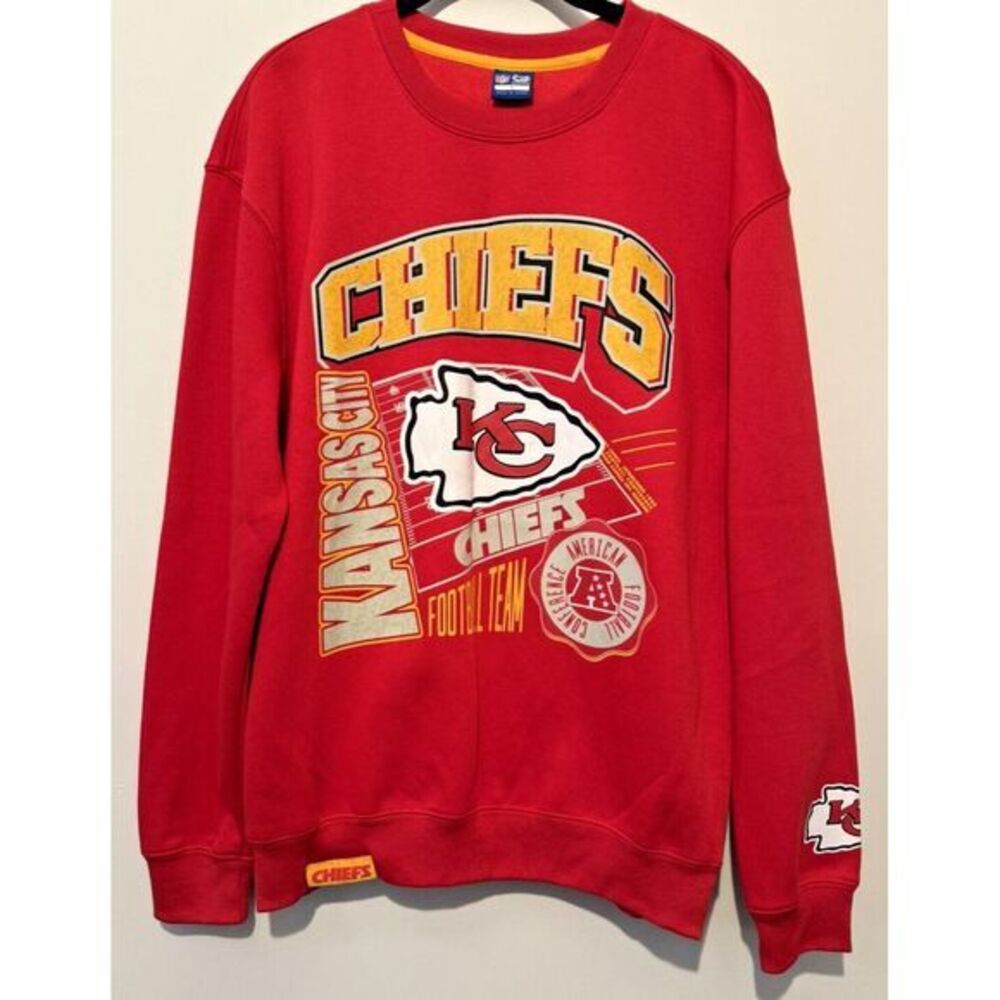 NFL Kansas City‎ Chiefs Adult Large Red Crewneck Sweatshirt UltraGame Vintage